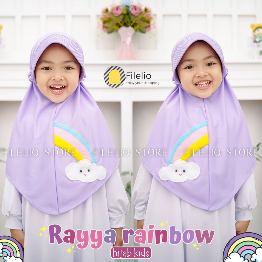 Kerudung Instan Anak TK Rayya Rainbow / Hijab Anak TK Kekinian / Hijab Anak TK Tali Karet / Jilbab Anak Karakter / Jilbab Anak Perempuan / Jilbab Anak Jersey / Kerudung Anak TK / Bergo Anak Jersey / Bergo Anak TK