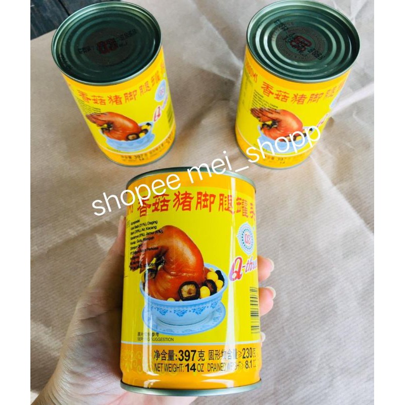 EXP 04-2024 Pork Leg Q3 / Te Kha Kuan Q3/ Q three pork leg/Kaki Babi Q3 berat bersih 397 gram