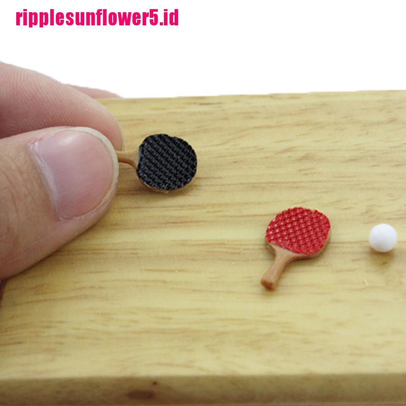 Miniatur paddle ping pong Skala 1: 12 Untuk Rumah Boneka