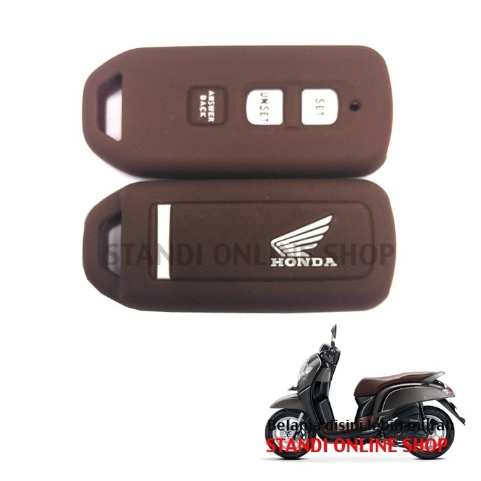 Kondom Kunci Silikon Remote Keyshirt Motor Honda All New Scoopy Coklat