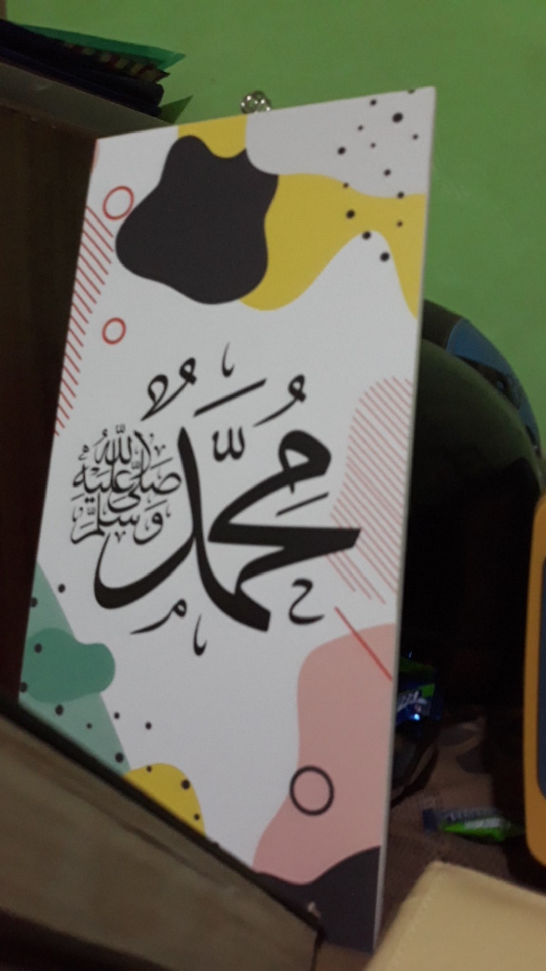 Wooden Projects Kaligrafi Hiasan Pajangan Dinding Rumah Lafadz Allah Muhammad Nordic Series - Nab