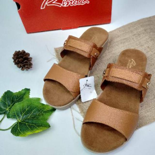 Sandal wanita RINDI Art AJ224, AJ233, AJ230C, AJ230B, AJ228O, AJ228C Model wedges Bahan sintesis