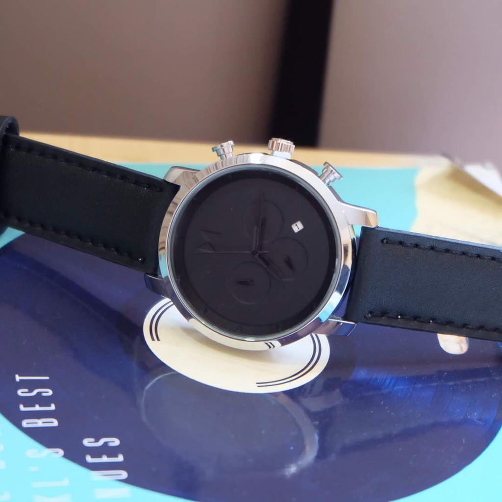 Jam Tangan Pria MVMT Chrono Date Leather Strap