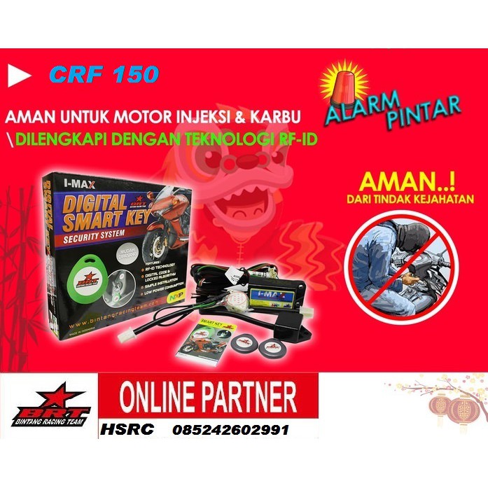 Alarm Motor SMARTKEY BRT Honda CRF 150 Verza New MEGAPRO Fi Smart Key Remot Digital Coin Anti Maling