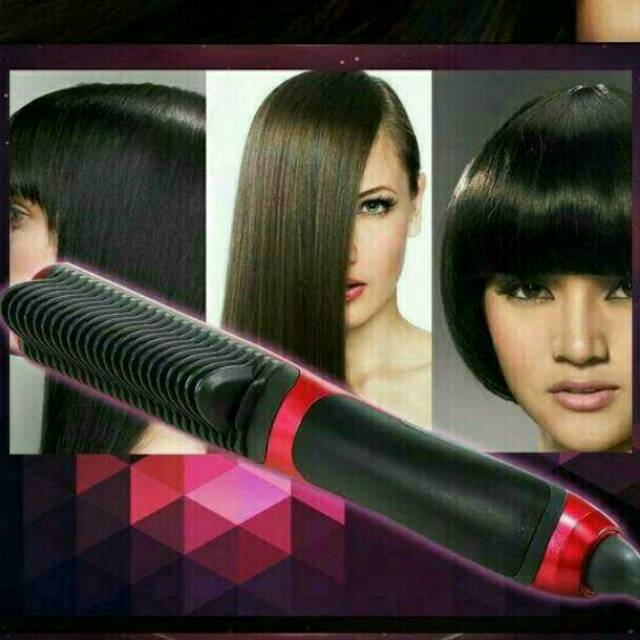 CATOKAN PENGLURUS RAMBUT COMB BRUSH HAIR STRAIGHTENER ASL-908