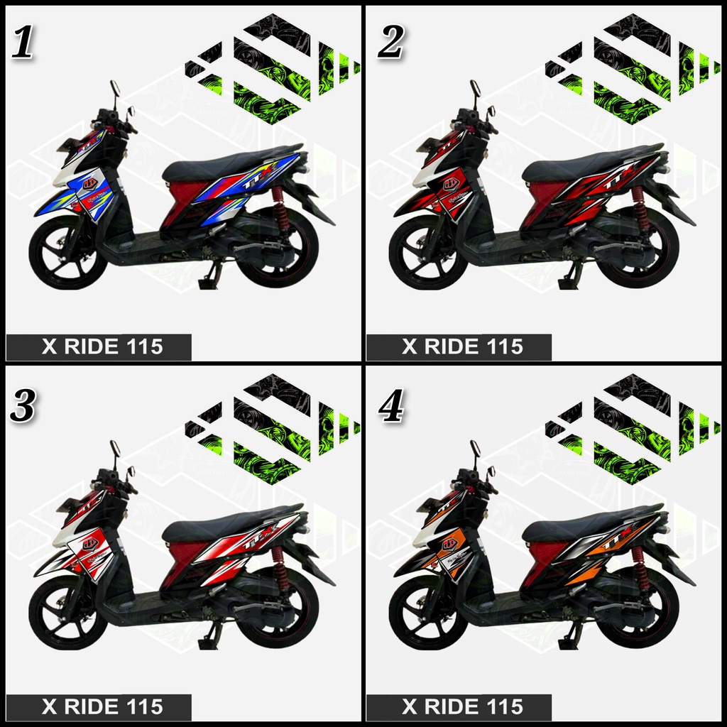 Stiker Motor List Striping Variasi X-Ride 115 / Striping Variasi Decal Custom TTX