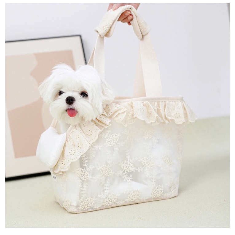 One cute korea lace cargo pet bag