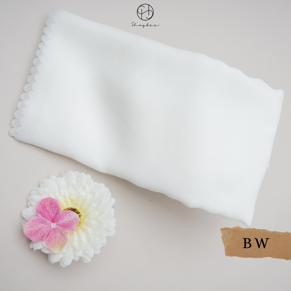 Hijab Potton Venus Segiempat | Bahan Pollycotton Venus | Hijab Daily By Shaybee.id-Bw