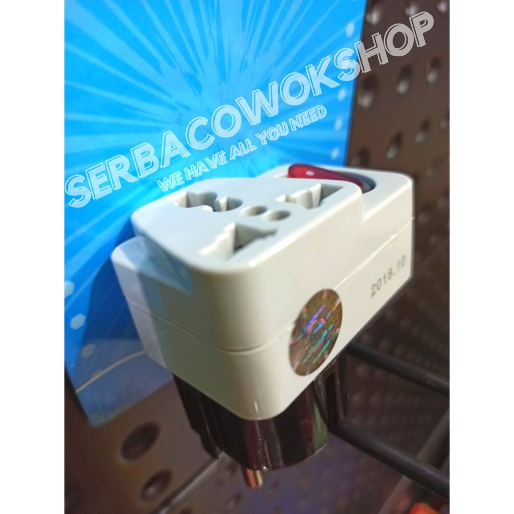 Kenmaster Plug Adaptor WA II 9S Steker On Off Adaptor Kaki 3 SNI Full Kuningan Termurah Berkualitas