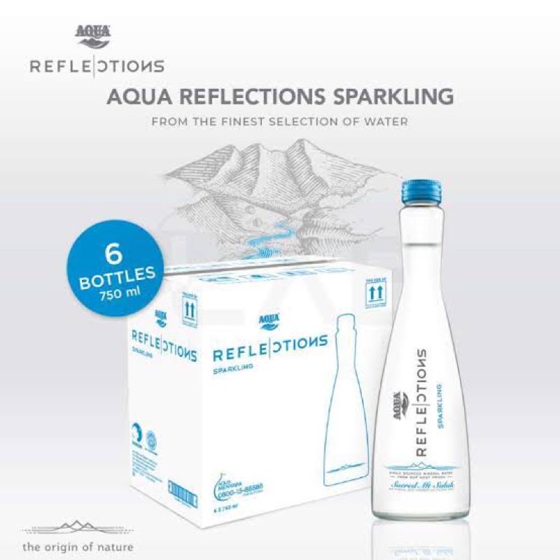 

AQUA REFLECTION SPARKLING MINERAL WATER 750ml x 6 Botol (karton)