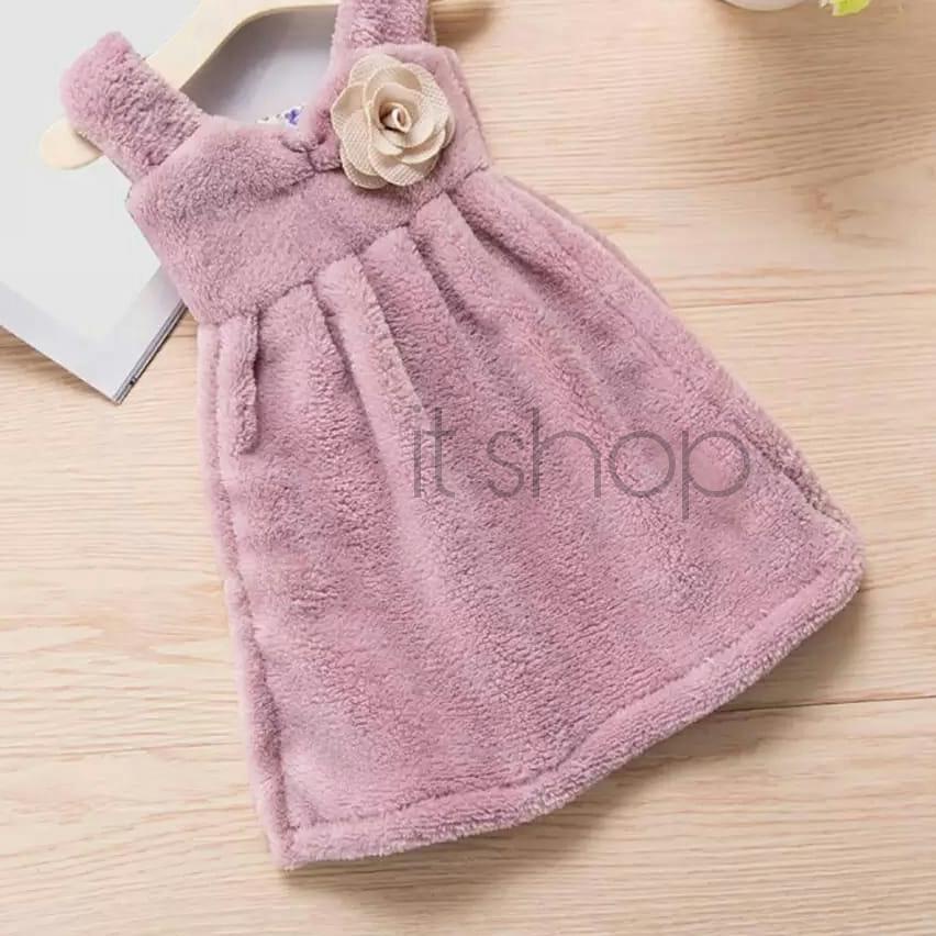 R06F ITSHOPING  Lap Gantung Model Baju Hand Towel Bentuk Dress Tanpa Lengan / Lap Tangan Dapur Lucu