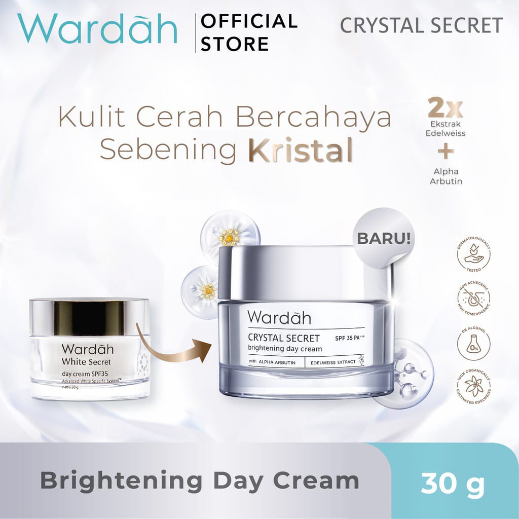 WARDAH CRYSTAL SECRET BRIGHTENING DAY CREAM 30 ML @MJ