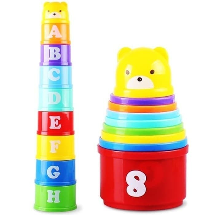 M187 Mainan Edukasi Anak Bayi Cangkir Susun Tower Stacking Cup Puzzle