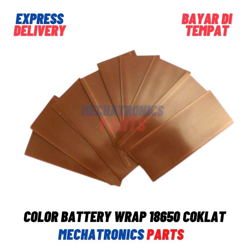 COLOR BATTERY WRAP 18650 PLASTIK BATERAI JAKET PLASTIK SKIN PVC JACKET- COKLAT