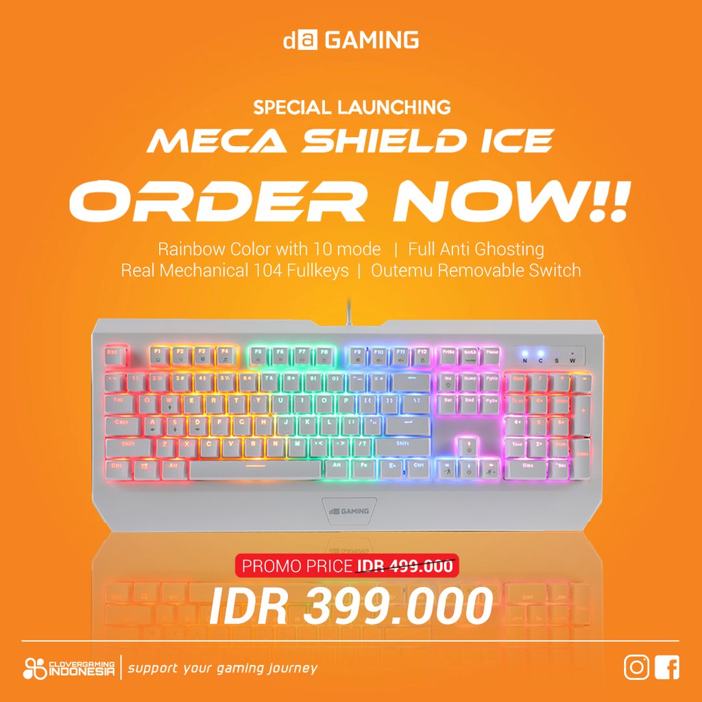 Digital Alliance Meca Shield Ice - Mechanical Gaming Keyboard