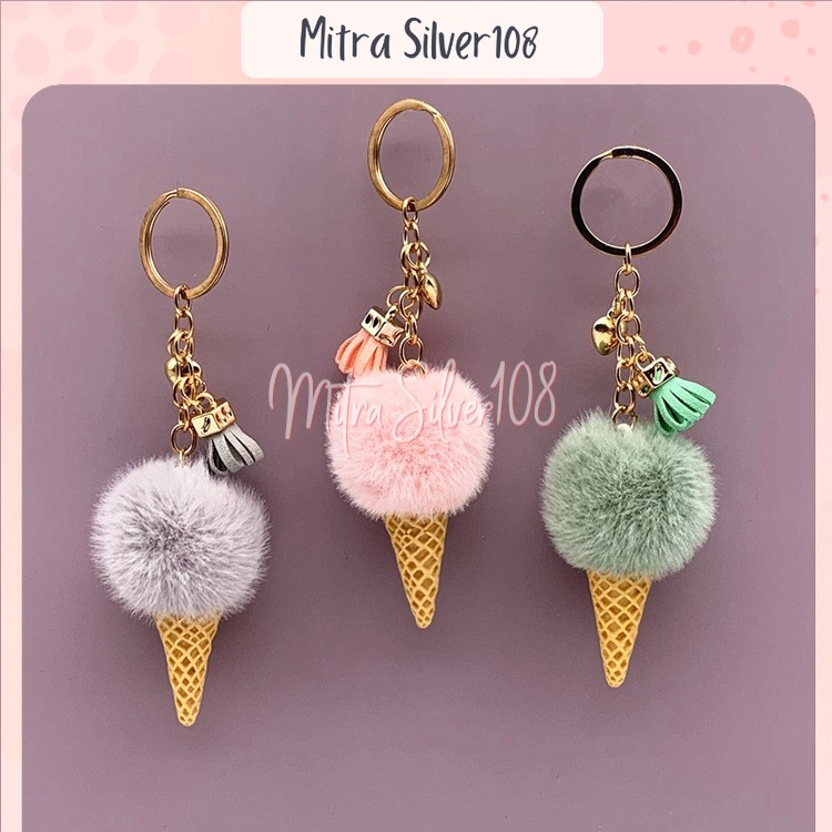 [MS108] GT 05 - Gantungan Kunci Cupcake Ice Cream Keychain IMPORT Murah / Gantungan Kunci Kekinian Viral Lucu