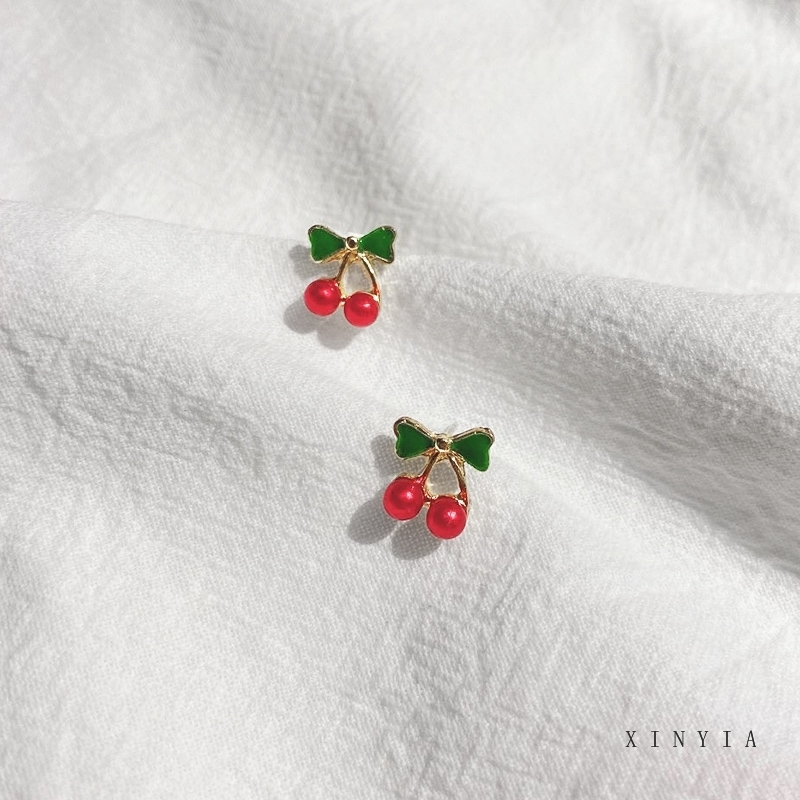 Cherry Merah Lucu Anting Merasa Manis Fashion Korea Perhiasan Wanita