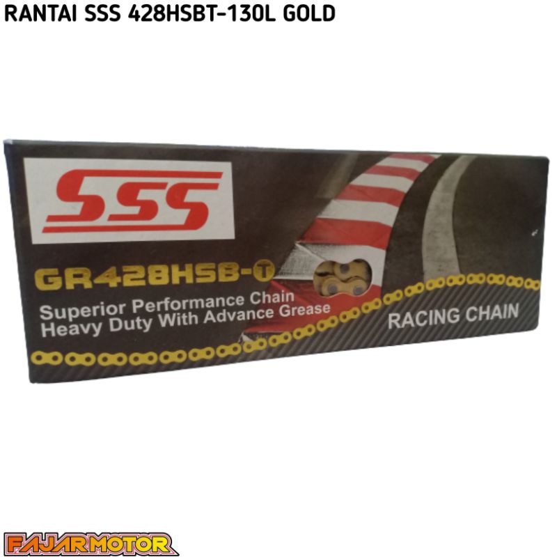 SSS RANTAI 428 HSBT 130L GOLD PNP VIXION MEGAPRO CB150R SATRIAFU JUPITER SUPRA