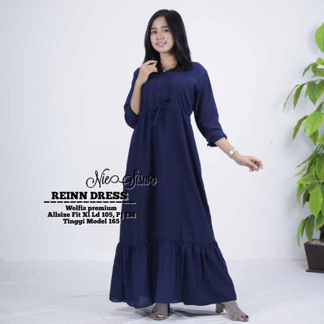 GAMIS REINN DRESS || GAMIS WOLFIS JUMBO PREMIUM bahan wolfis bukan balotelli