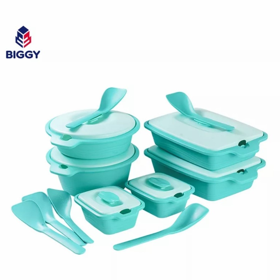 AQUAMARINE SET PRASMANAN TEMPAT KOTAK PIKNIK BIGGY isi 6 SET