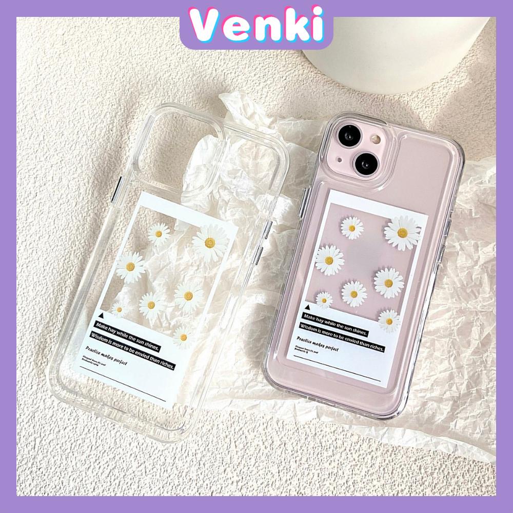 iPhone Case Silicone Soft Case Clear Case Shockproof Camera Protection Metal Button Daisy Flower Compatible For iPhone 11 iPhone 13 Pro Max iPhone 12 Pro Max iPhone 7 Plus  xr