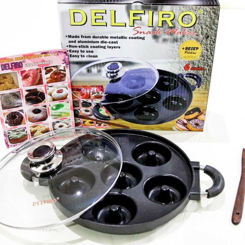 [ ⭐FREE ONGKIR⭐ ] Cetakan kue Teflon Delfiro 4/7/8/12 donat pukis apem bikang lumpur ANTI LENGKET