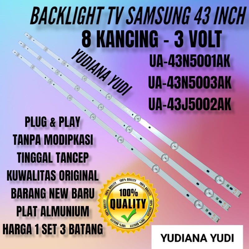 BACKLIGHT TV LED SAMSUNG 43INCH UA43N5001AK UA43N5003AK UA43J5002AK UA43J5202AK
