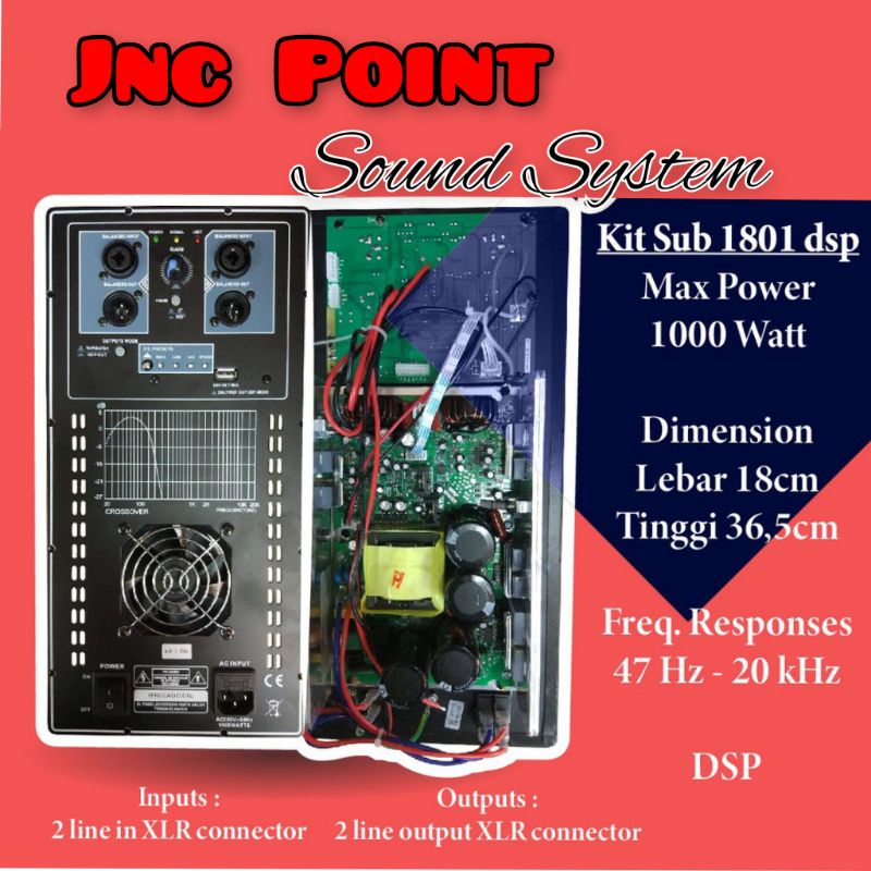MESIN SPEAKER AKTIF 1801 DSP / POWER KIT AKTIF 1801 DSP