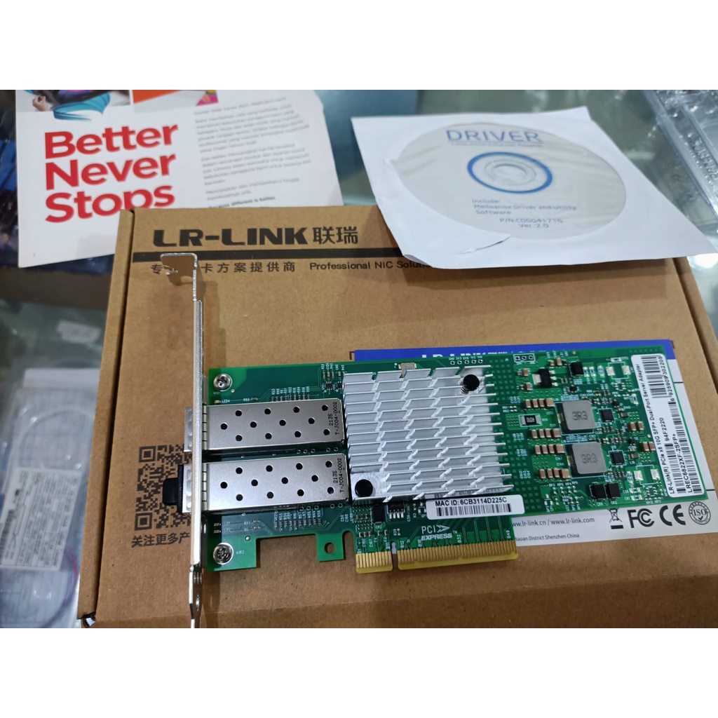 LR-LINK EC6822XF PCIe X8 10G SFP+DUAL PORT SERVER ADAPTER