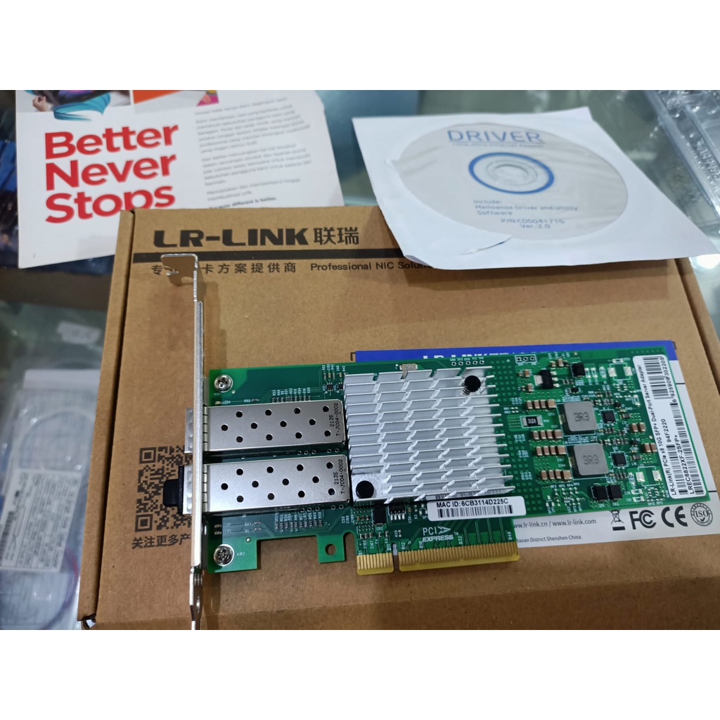 LR-LINK EC6822XF PCIe X8 10G SFP+DUAL PORT SERVER ADAPTER