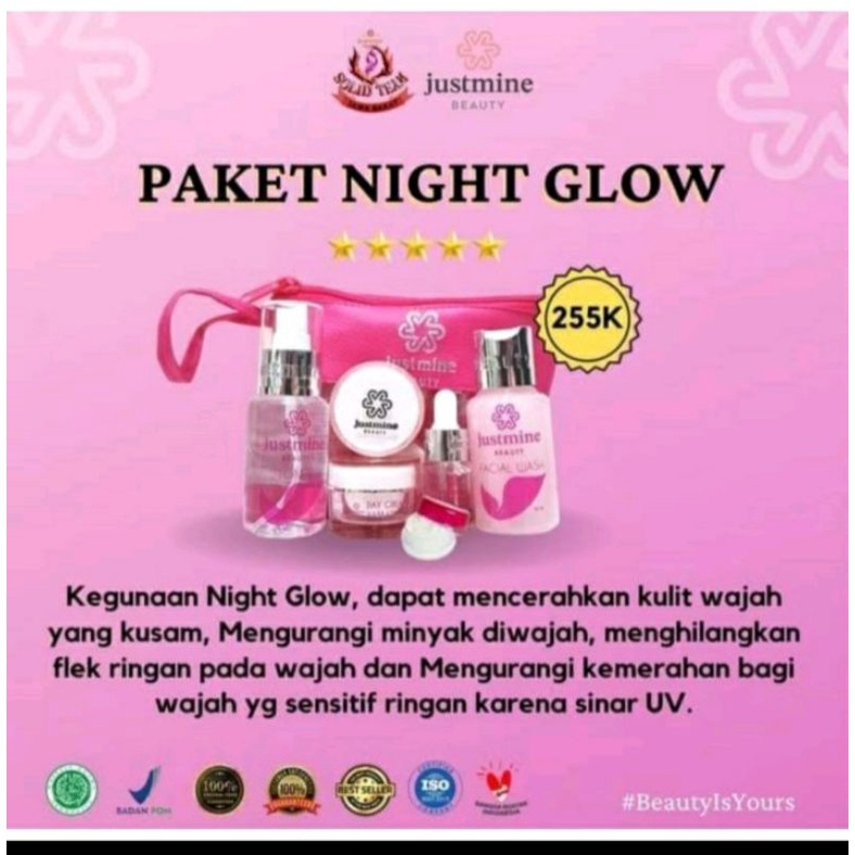 PAKET NIGHT GLOW  JUSTMINE BEAUTY SKINCARE