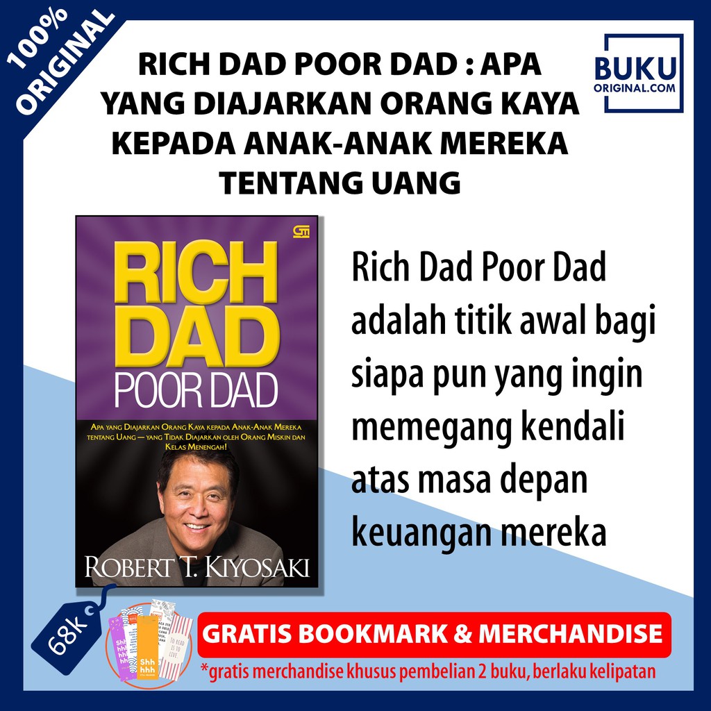 Rich Dad Poor Dad Karya Robert T Kiyosaki Buku Original Finansial Keuangan Kekayaan Bestseller Shopee Indonesia