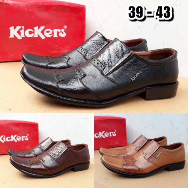 sepatu pantofel pria kulit asli merk kickers