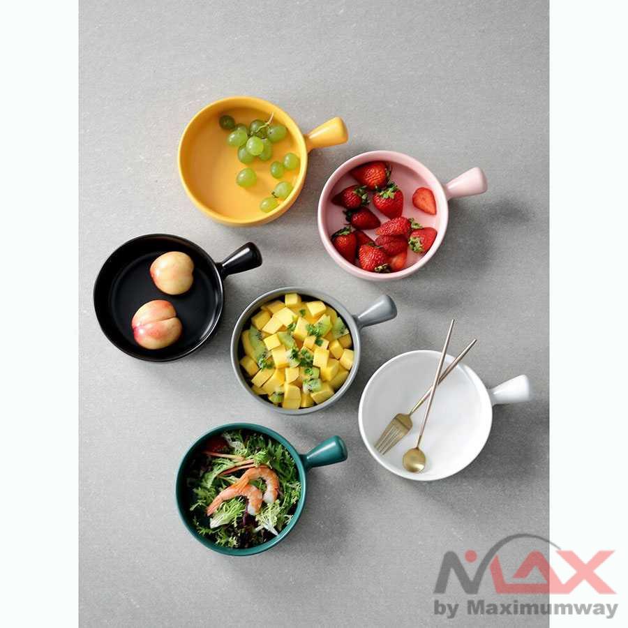 Glazed Mangkok Keramik Bowl Nordic Style With Handle - PJ535