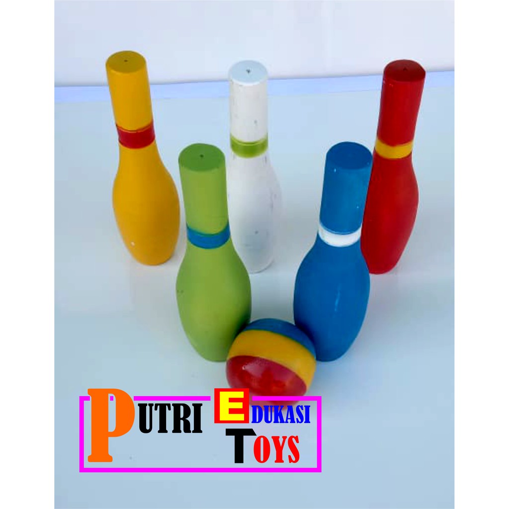 Mainan Edukasi Anak Bowling Kayu