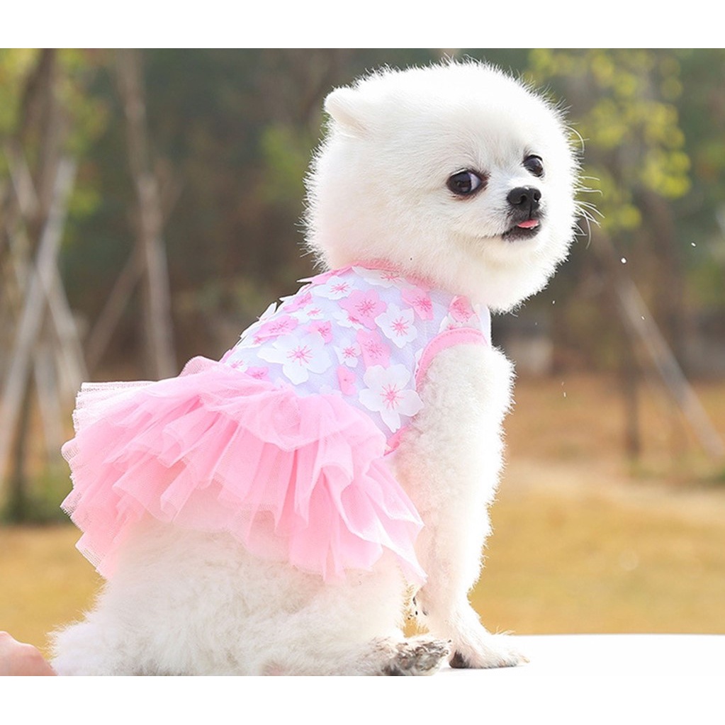 Baju Princess Flower Floral Dress Bichon Chihuahua Anabul Puppy Pug