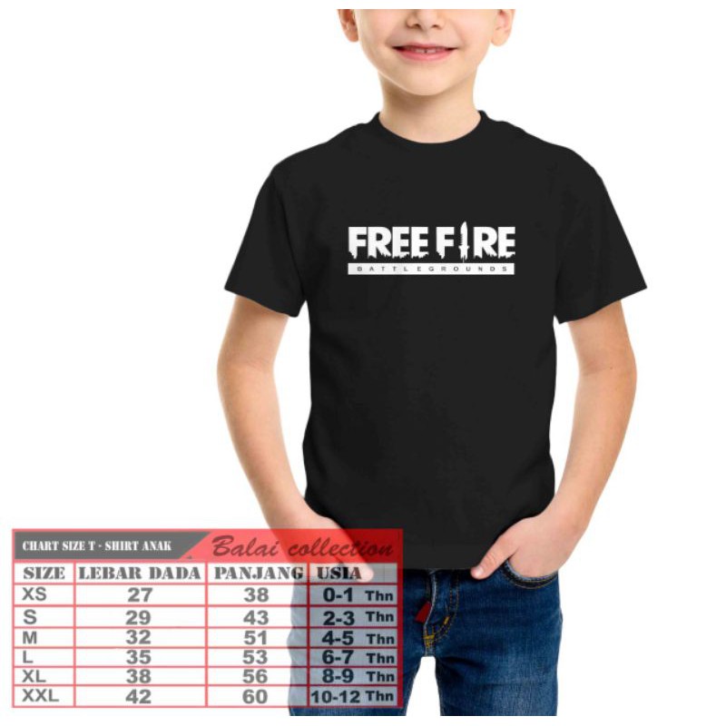 BAJU FF // BAJU KAOS ANAK FREE FIRE // KAOS ANAK LAKI-LAKI FREE FIRE