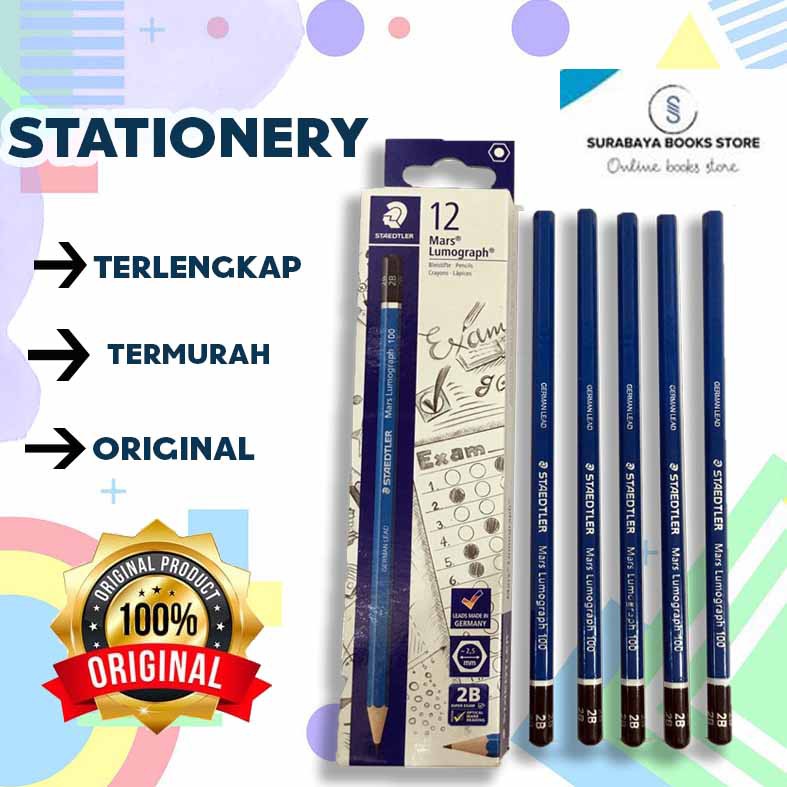 

PENSIL 2B STAEDTLER LUMOGRAPH/YELLOW/PASTEL PERPAK