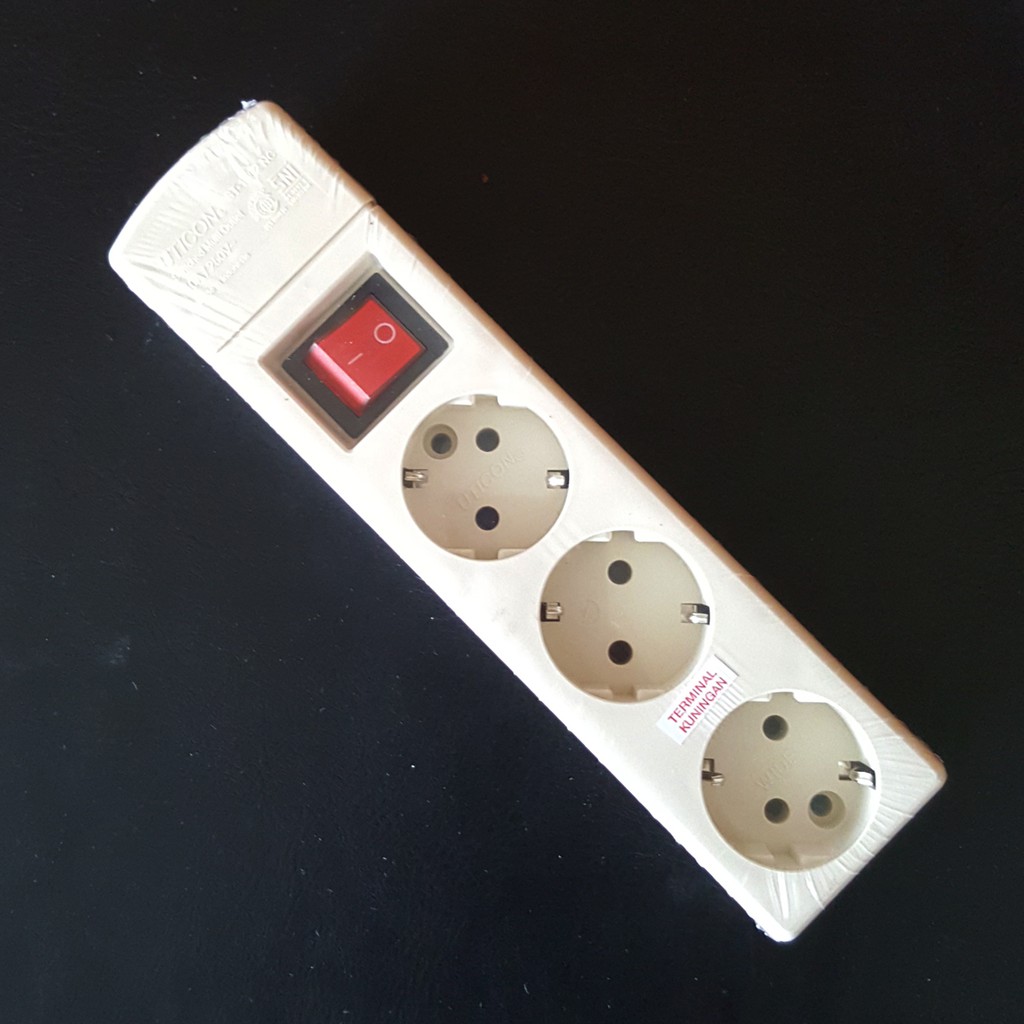 STOP KONTAK 3 LUBANG UTICON ARDE + SAKLAR TANPA KABEL