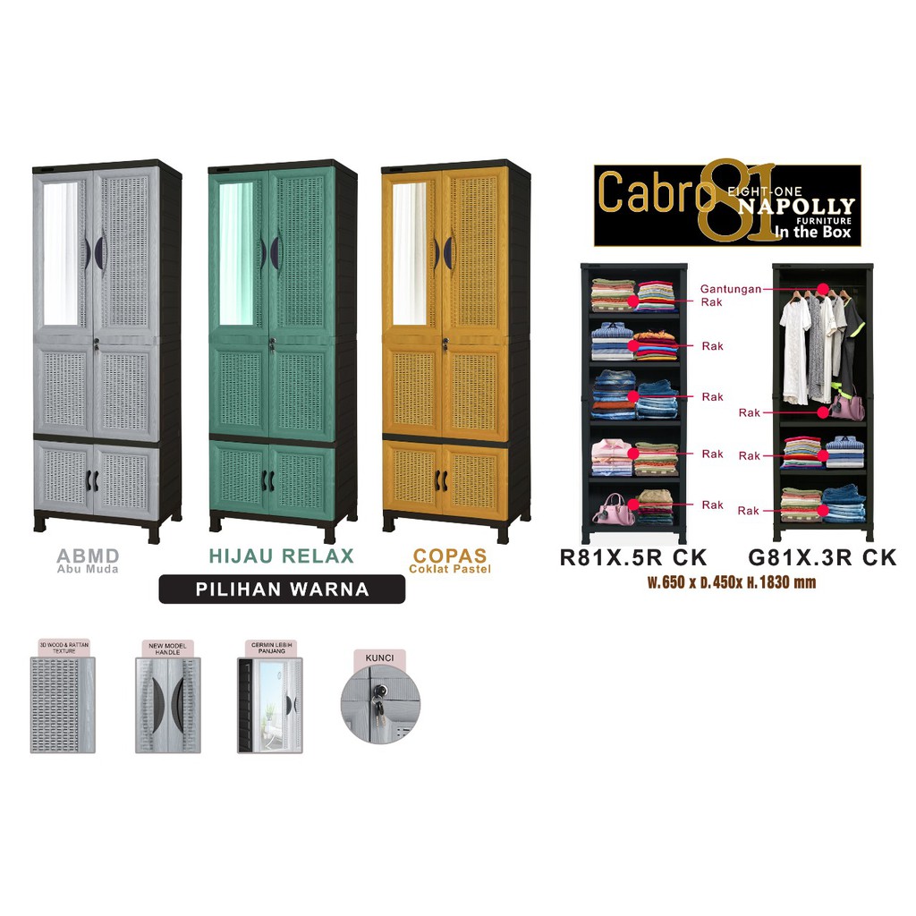 Lemari Plastik Napolly CABRO-G81