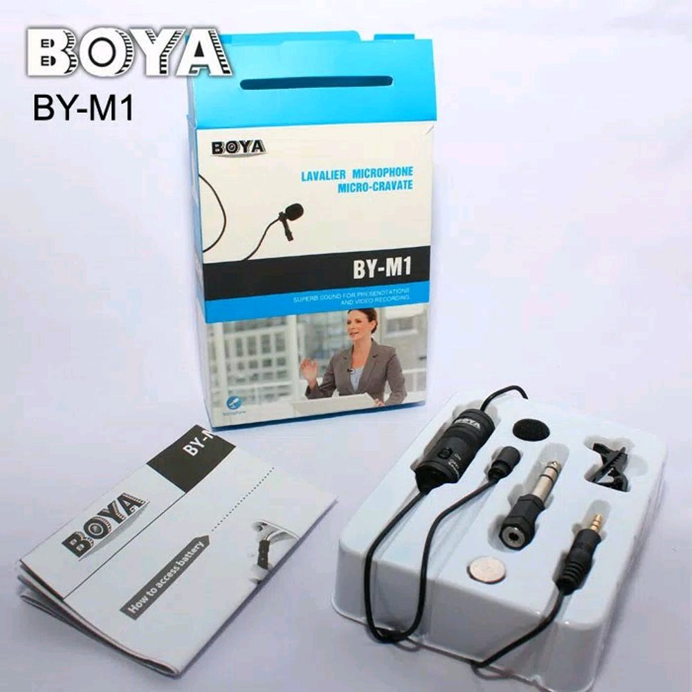 mic kamera boya by m1 microphone clip on dslr mic jepit hp smartphone mirorless pc