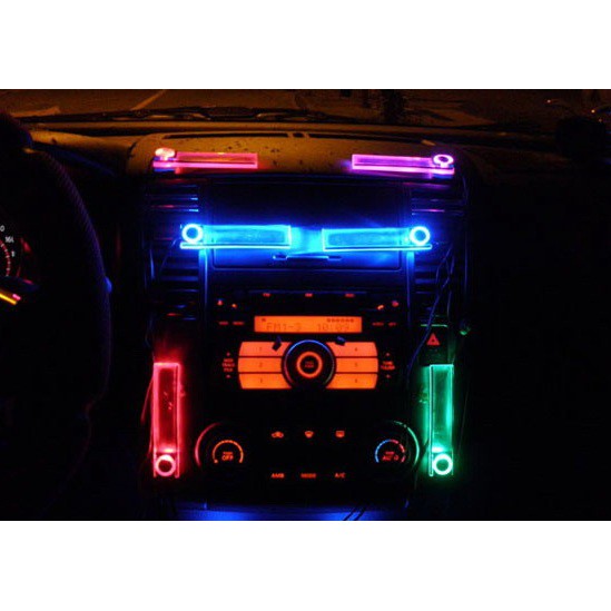 4 in 1 Lampu LED Akrilik Warna Hias Interior Mobil Plug n Play Colokan Rokok 12V