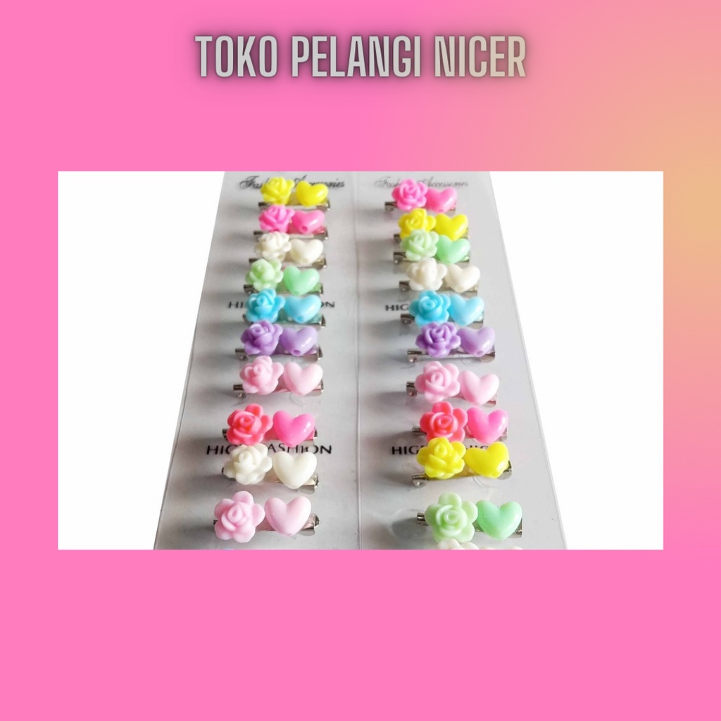 Bros Baju Mini - Bros Kecil Imut Edisi Love Flower- Bros Dagu - Bross Hijab - Peniti Pin Bros Murah-Bros Clay