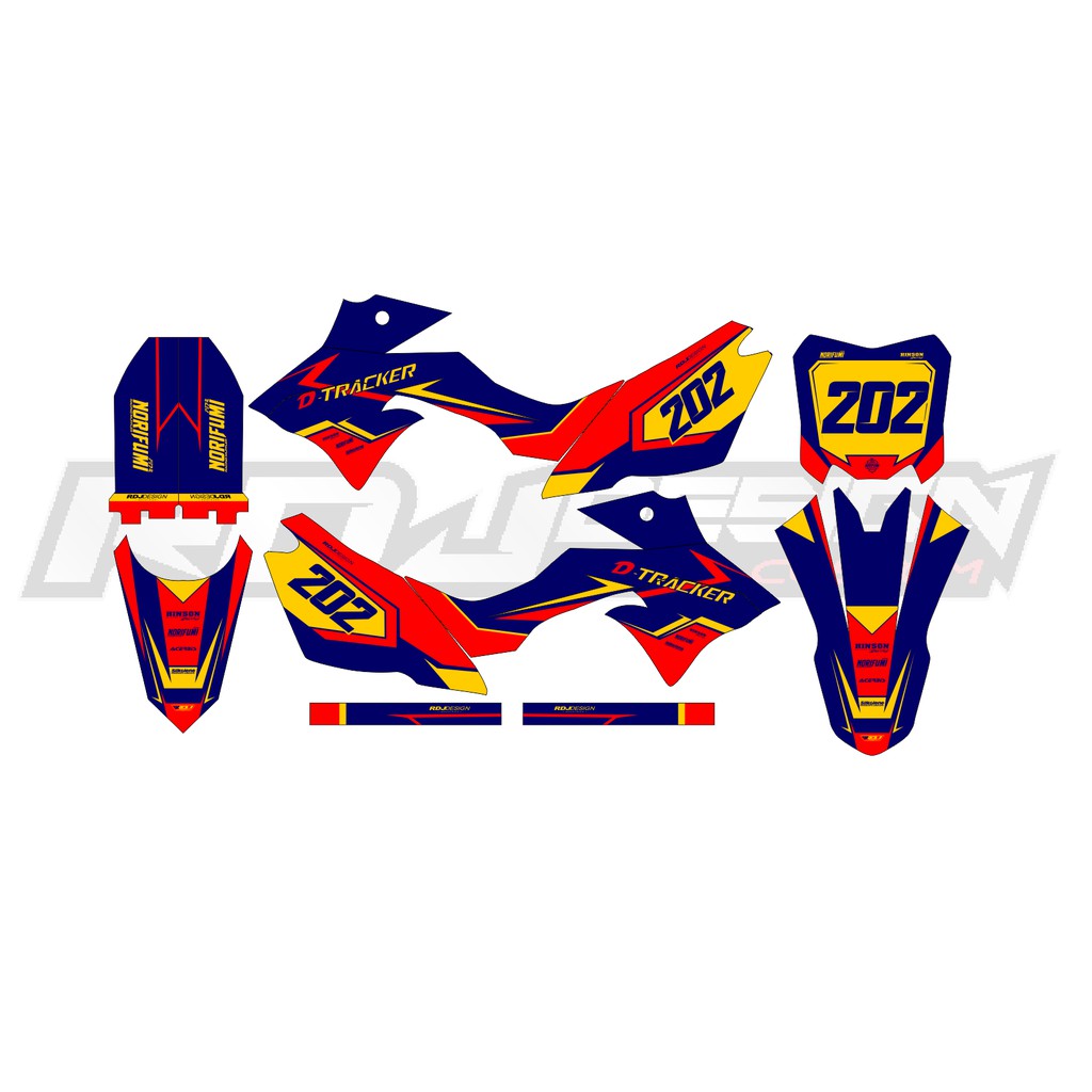 DECAL STICKER DTRACKER SE/NEW (014) DEKAL STIKER DT 2016 2017 2018 2019 2020 2021 2022 BIRU ORANYE K