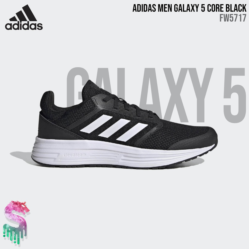adidas Galaxy 5 [FW5717] Core Black Original BNIB - Sepatu Lari Pria