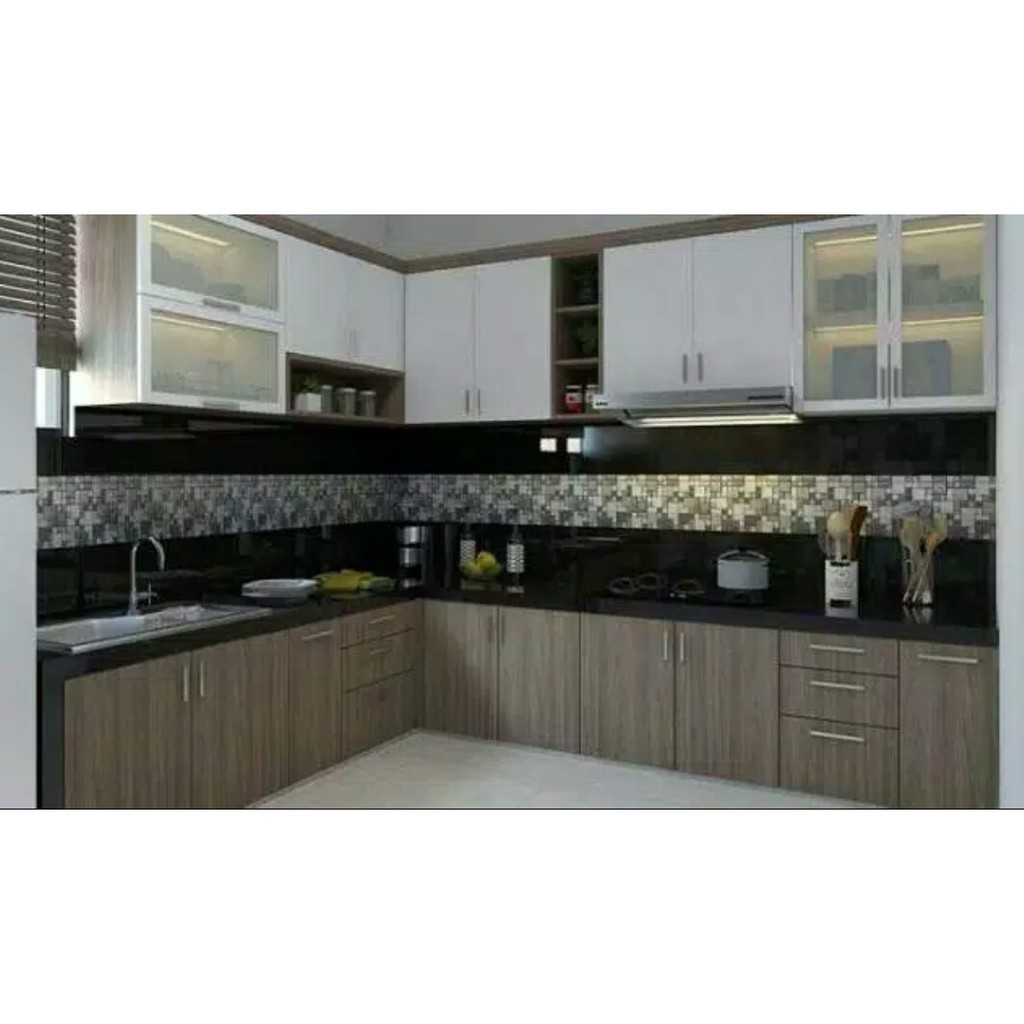 Kitchenset HPL Kayu Furniture Modern Minimalis  Kitchen set Custom Sidoarjo Gresik Surabaya Termurah