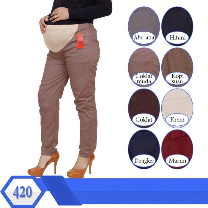 Celana hamil celana panjang kerja hamil 4-8bulan bahan katun strecth