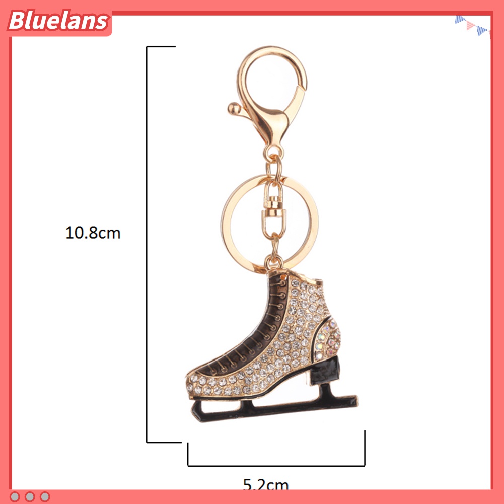 Gantungan Kunci Bentuk Sepatu Ice Skating Aksen Berlian Imitasi Untuk Wanita