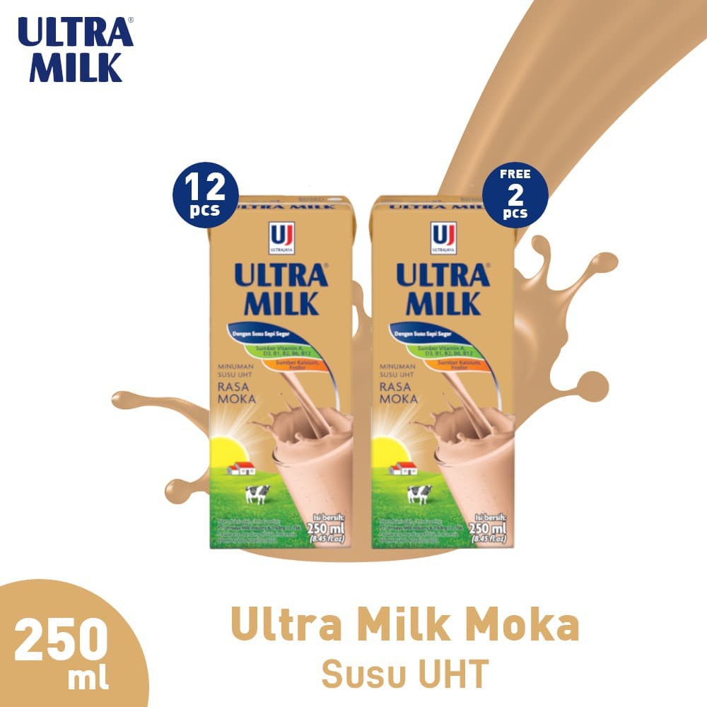 

PROMO PAKET ULTRA MILK MOKA 250 ML 1/2 KARTON(12PCS) FREE 2PCS ULTRA MILK TERMURAH