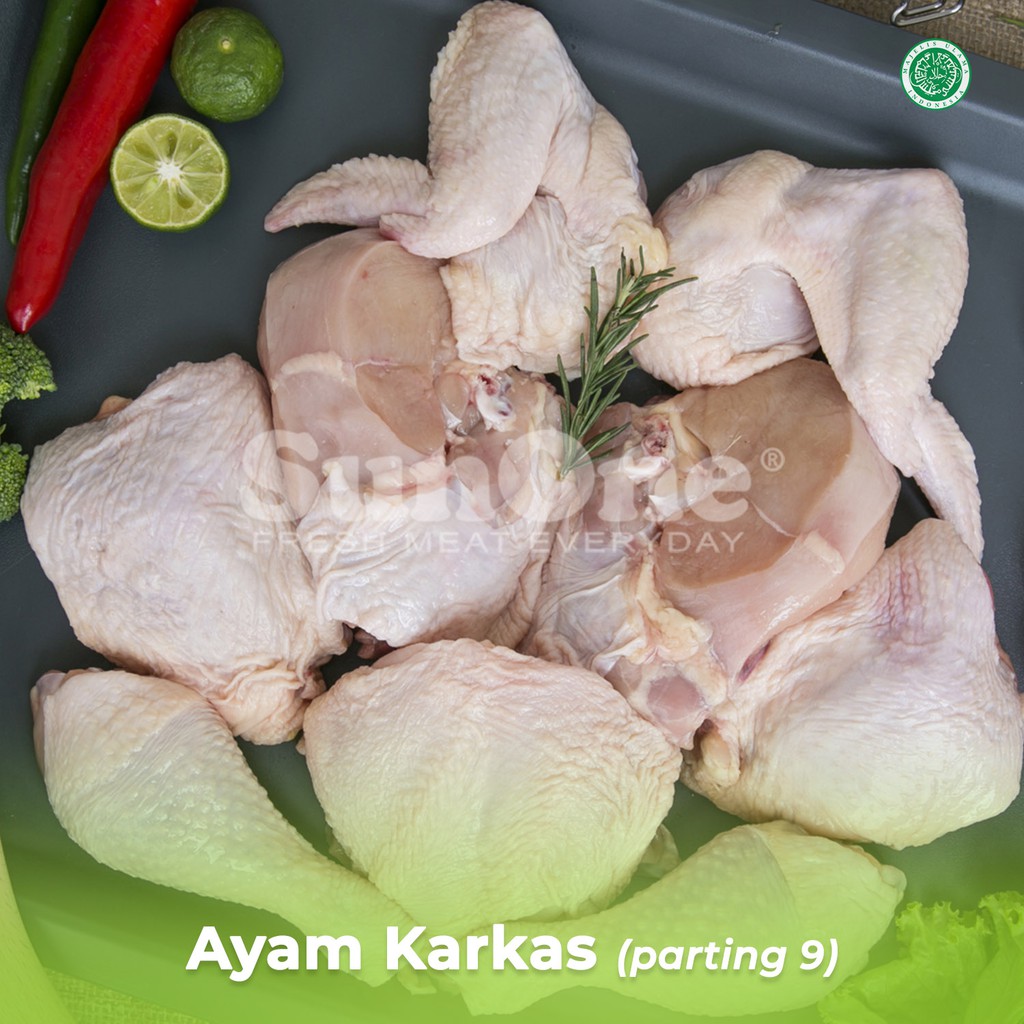 

Ayam Broiler Karkas Utuh 1.0-1.1 kg Potong 9 (Fresh) / Daging Ayam Broiler SunOne